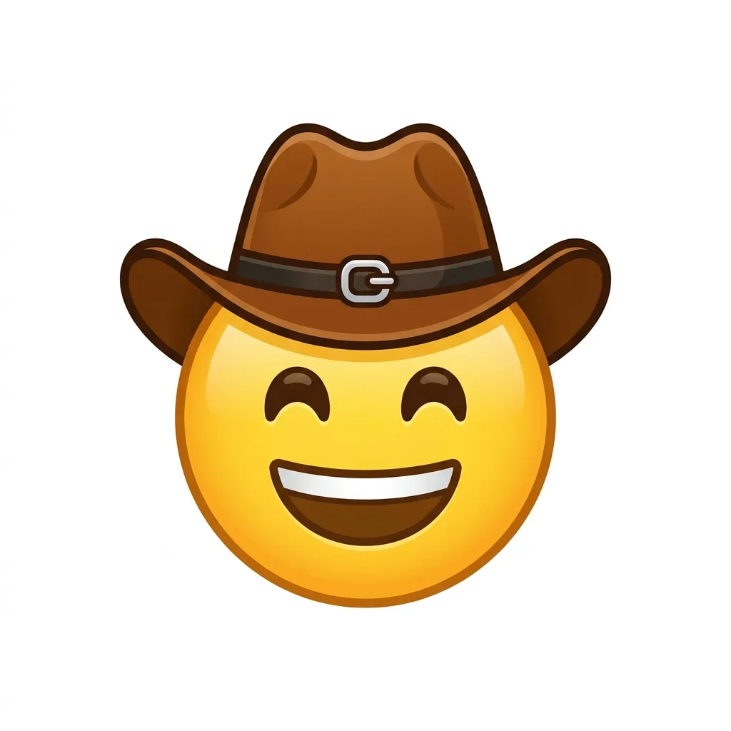 What do smiling cowboy emoji mean
