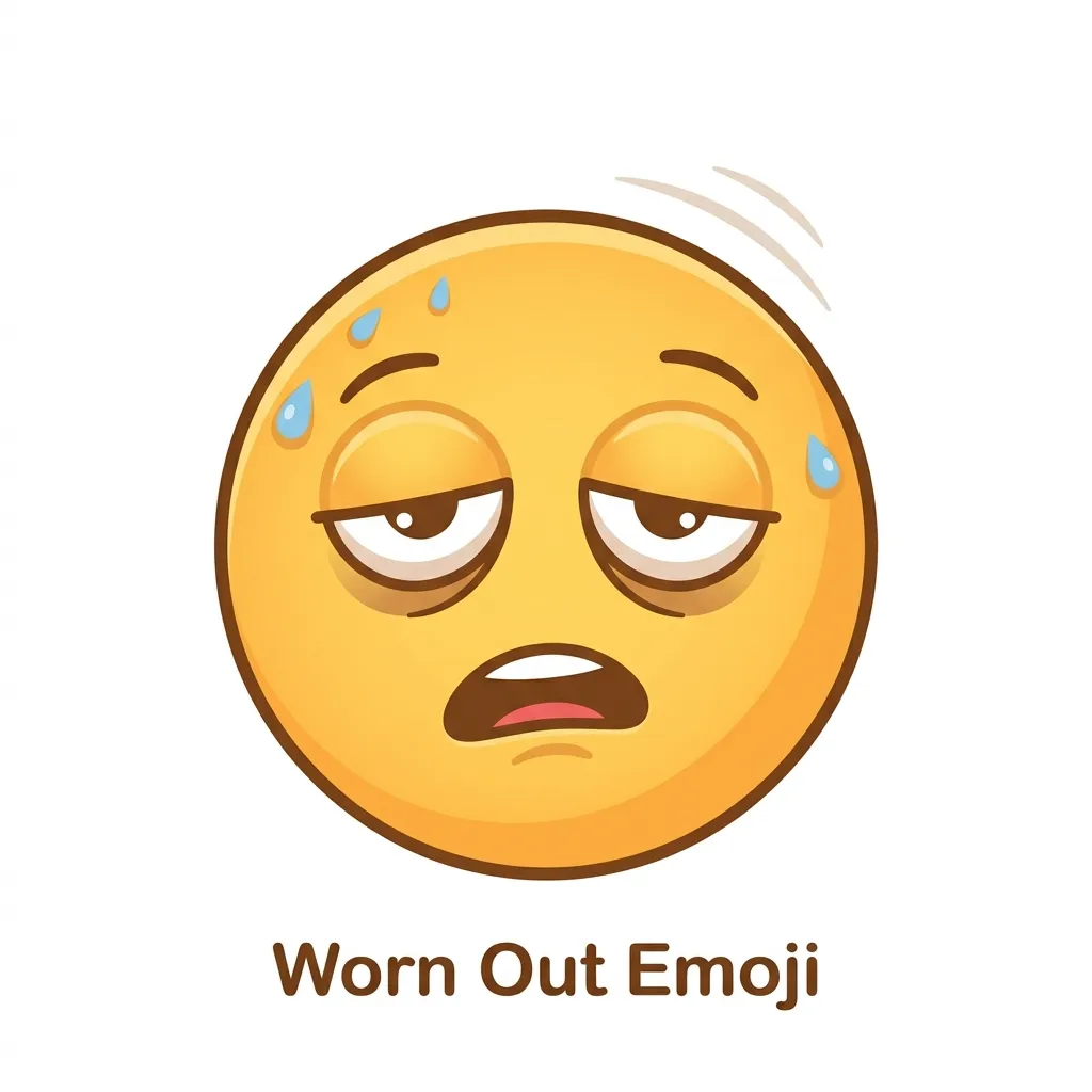 What do worn out emoji mean
