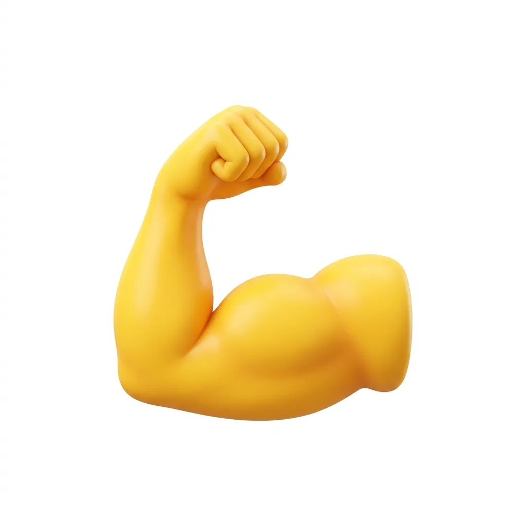 What do arm muscle emoji mean