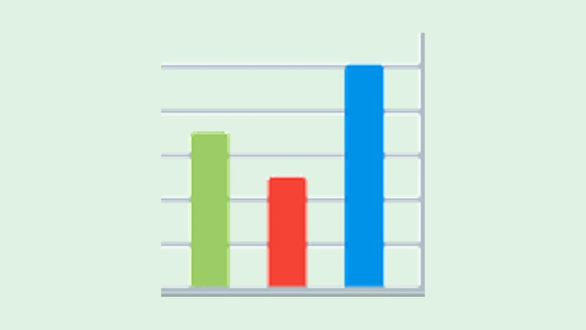 Chart emoji - bar chart on a light green background