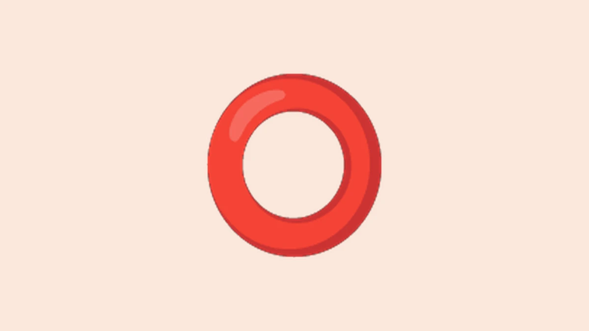 Circle emoji - red circle on a soft peach background