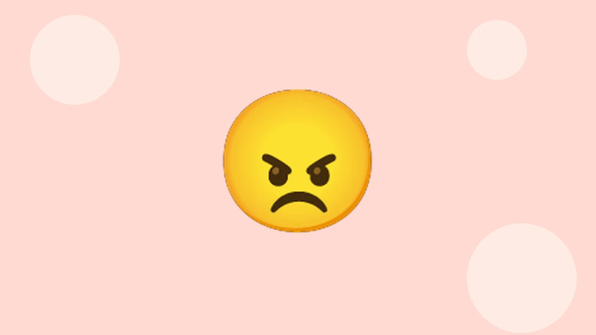 Angry emoji - grumpy face with furrowed brows