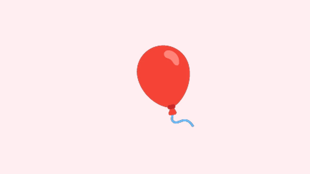 Balloon emoji - red balloon on a string