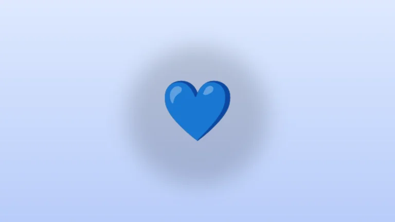 Blue emoji - blue heart on a soft blue background