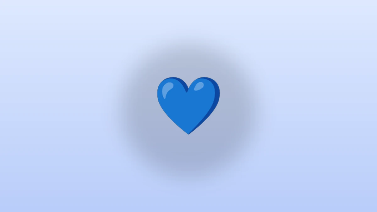 Blue emoji - blue heart on a soft blue background