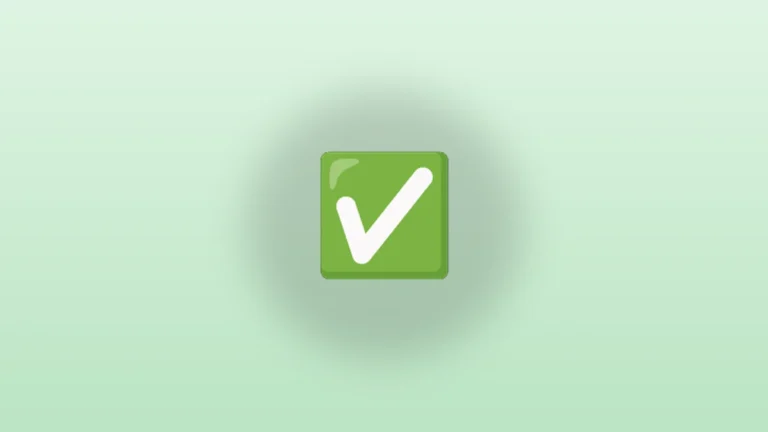 Check mark emoji - green check mark button on a soft green background