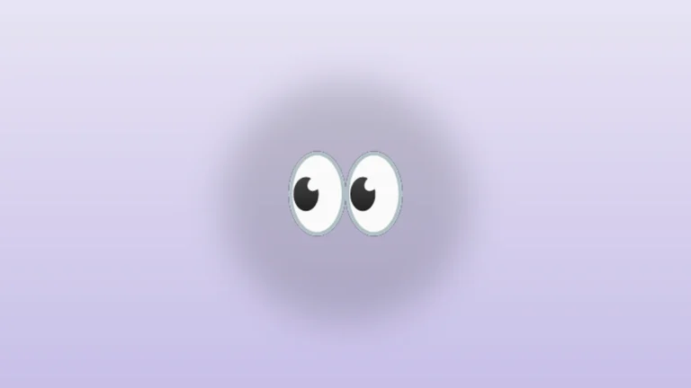 Eyes emoji - side-looking eyes on a soft lavender background