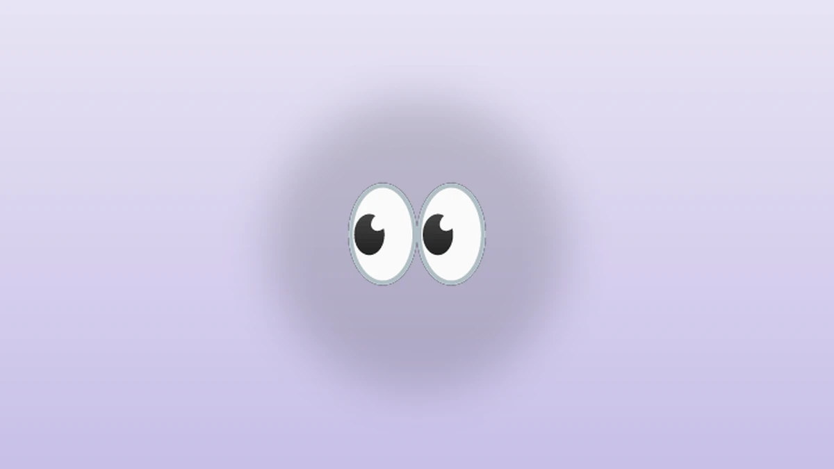 Eyes emoji - side-looking eyes on a soft lavender background