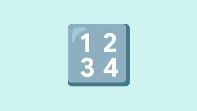Numbers emoji - little blue keypad showing 1 2 3 4