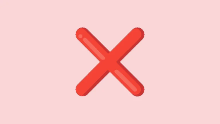 Red X emoji - bold red cross, the universal sign for no