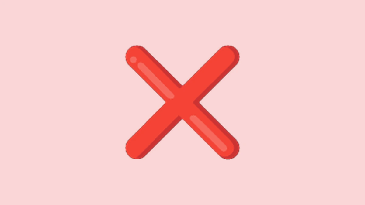 Red X emoji - bold red cross, the universal sign for no
