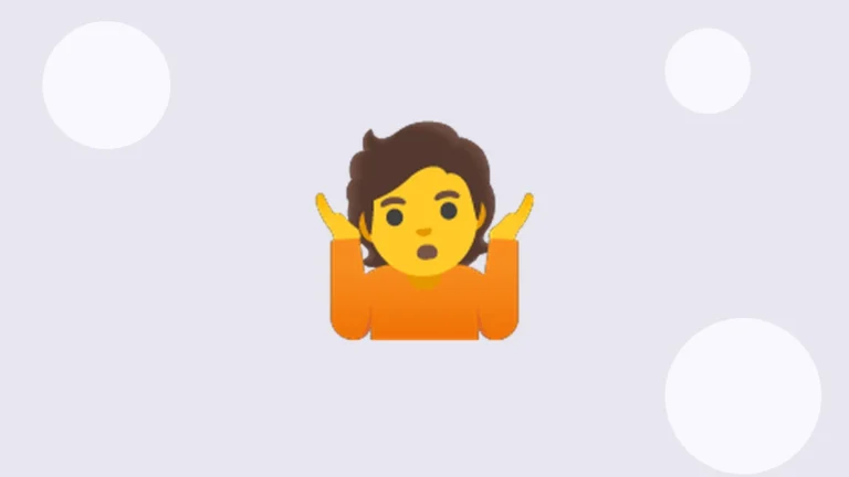 Shrug emoji - person shrugging with raised shoulders