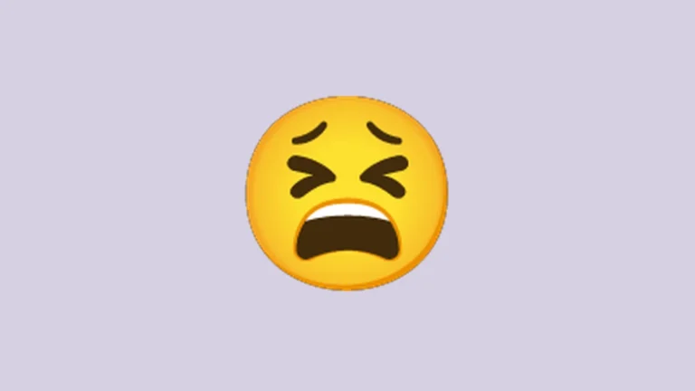 Tired emoji - exhausted face with squeezed-shut eyes